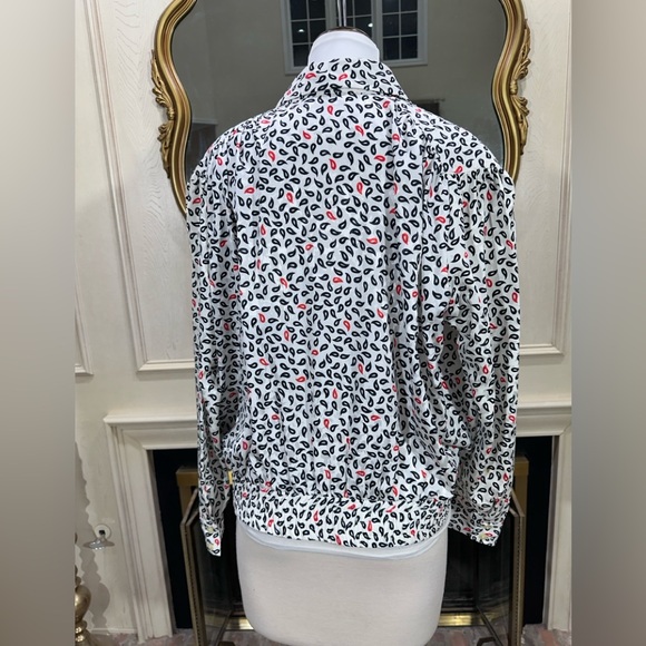 Lilli Ann Collections Blouse White Black Paisley Elastic Waist Vintage 80s Mod - Picture 5 of 11